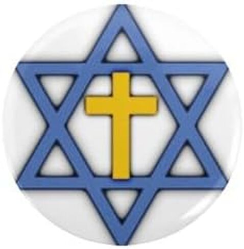 CafePress نجمة داود مع دبوس زر صغير مستدير مقاس 1 بوصة in Kuwait