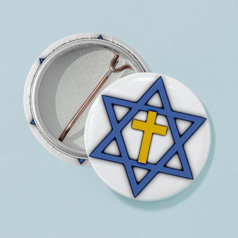 CafePress نجمة داود مع دبوس زر صغير مستدير مقاس 1 بوصة in Kuwait