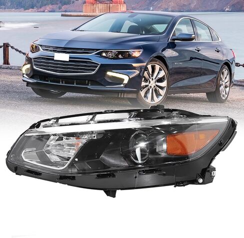 2016 2017 2018 المصابيح الأمامية ماليبو LH، مجموعة المصابيح الأمامية متوافقة مع تشيفي ماليبو 2016-2018 استبدال المصابيح الأمامية الهالوجين الجانب الأيسر للسائق GM2502426 in Kuwait