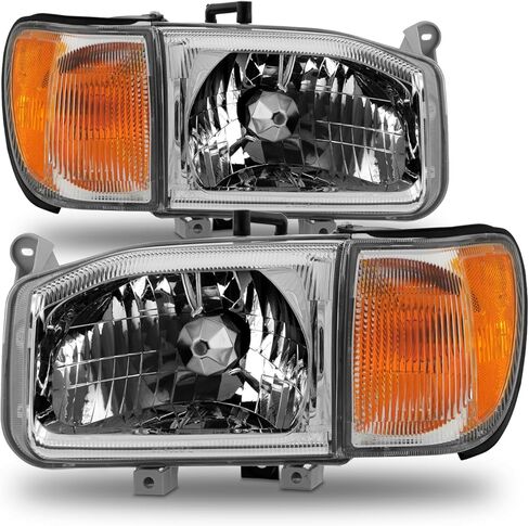 AKKON - Fit 1999 2000 2001 2002 2003 2004 Nissan Pathfinder 99-04 Halogen Type w/Corner 4pcs Headlights Headlamp OE Style Chrome in Saudi Arabia