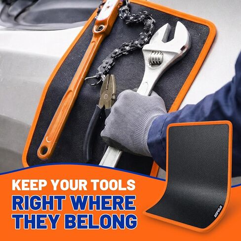 لوحة أدوات مغناطيسية 12.5 بوصة × 9.75 بوصة - 40 رطلًا حصيرة مغناطيسية مرنة شديدة التحمل للأدوات، حماية من الخدوش من مادة PVC المقاومة للزيت لمنضدة عمل السيارة، حصيرة مغناطيسية قابلة للانحناء لإصلاح السيارات والأعمال اليدوية in Kuwait