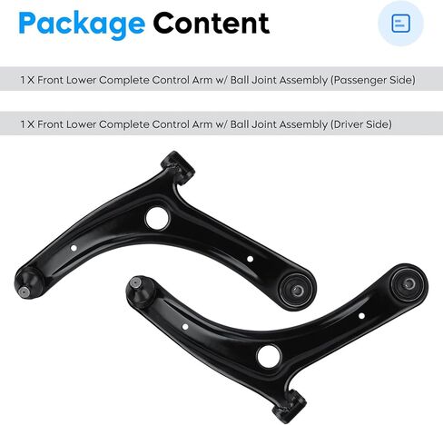 Front Lower Control Arm for 2007-2017 Jeep Compass Patriot 2007-2012 Dodge Caliber Passenger & Driver Side w/Ball Joint Assembly K620065 K620066, 2 PCS in Saudi Arabia