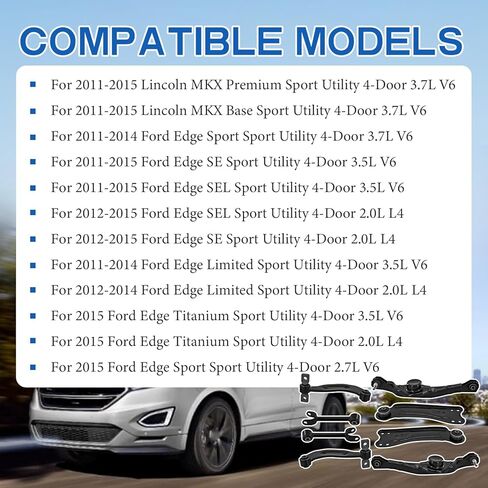 Rear Upper & Lower Control Arm Kit Fits For Ford Edge 2011-2015 for Lincoln MKX 2011-2015 w/Ball Joints Replace# CMS401140 CMS401141 CMS401244 in Kuwait