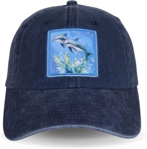 InnoBeta Dolphin Gifts Cap for Girls, Women, Men, Dolphin Lovers, Cool & Unique Adjustable Hat Gifts for Christmas Birthday Mother's Day-Blue in Saudi Arabia