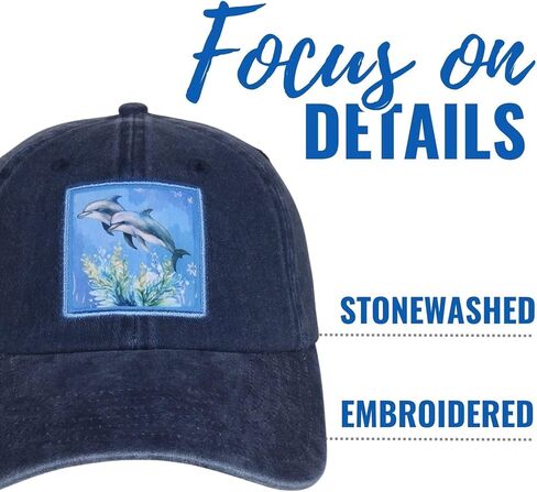 InnoBeta Dolphin Gifts Cap for Girls, Women, Men, Dolphin Lovers, Cool & Unique Adjustable Hat Gifts for Christmas Birthday Mother's Day-Blue in Saudi Arabia