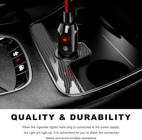 2PCS Fused Cigarette Lighter Male Plug, 12V 15A Car Cigar Plug Connector with Leads & LED Light, Heavy Duty 16 AWG Fused Socket Cord Power Supply Accessories for Vehicles in Kuwait