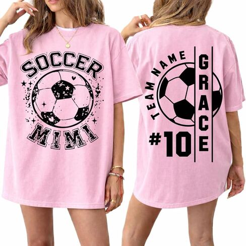 Personalized Soccer Mom Shirt, Custom Name and Number Soccer Shirts, Mothers Day for Soccers Mom, Dad, Grandma in Saudi Arabia