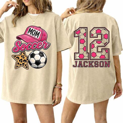 Personalized Soccer Mom Shirt, Custom Name and Number Soccer Shirts, Mothers Day for Soccers Mom, Dad, Grandma in Saudi Arabia