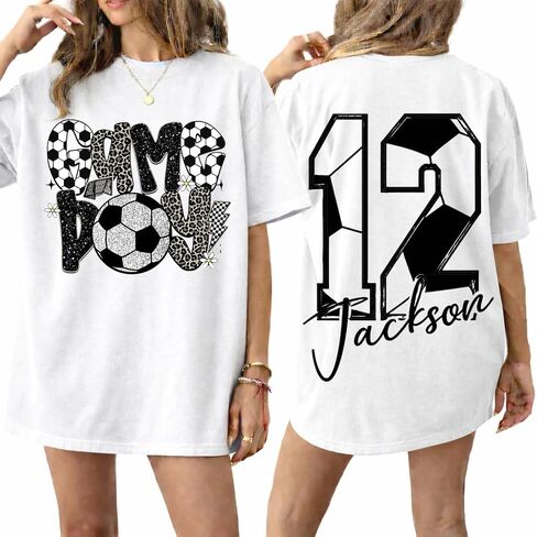 Personalized Soccer Mom Shirt, Custom Name and Number Soccer Shirts, Mothers Day for Soccers Mom, Dad, Grandma in Saudi Arabia