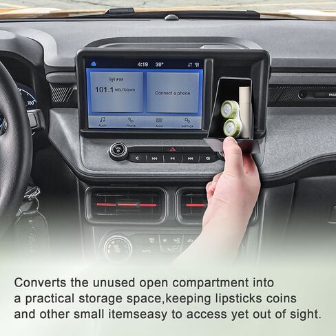 Center Console Drawer Organizer Compatible with 2022-2024 Ford Maverick Interior Accessories, Right-Side Dash Cubby Hidden Screen Panel Multimedia Storage Tray, Black in Saudi Arabia