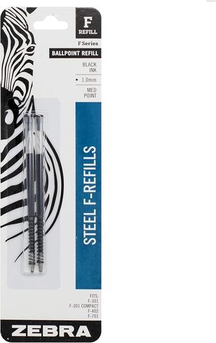 Zebra Pen F-Series Ballpoint Stainless Steel Pen Refill, Medium Point, 1.0mm Various Color in Kuwait