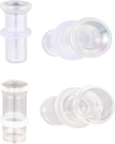 Glass Ear Plugs Tunnels Gauges, 6mm（2g） to 20mm（1"） Single Flared Ear Expanders Stretchers Piercing Jewelry Hypoallergenic with O Rings, Clear/Rainbow/Aurora Colors Optional for Women Men in Saudi Arabia