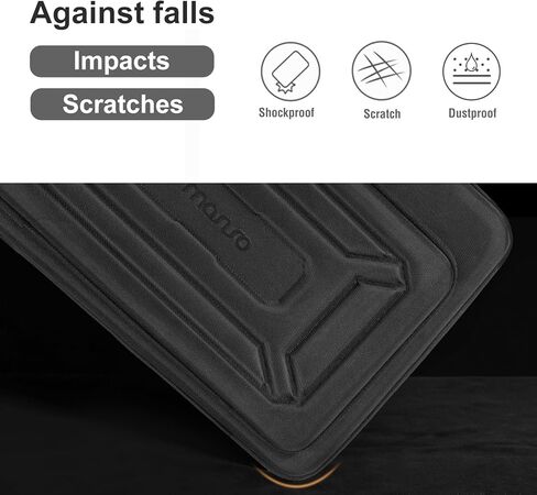 MOSISO 15.6 inch Laptop Hard Case, 15-16 inch Waterproof Shockproof Computer Bag Compatible with MacBook HP Dell Lenovo Asus, Geometric Splicing Carrying Sleeve Bag with Handle&Raised Pocket, Black in Saudi Arabia