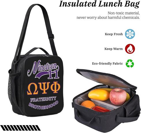 Fraternity Paraphernalia Gift Bags 17" Laptop Backpack with Insulated Lunch Bag Utility Pouch Durable 600D Oxford Daypack (Purple, One Size) in Saudi Arabia