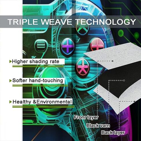 لعبة الستار الحديثة لعبة فيديو لعبة تحكم أضواء النيون الحديثة لوحة الدوائر الهندسية معالجة نافذة للأطفال بنين بنات المراهقين غرفة نوم غرفة المعيشة نافذة العلاجات 42x45 بوصة in Kuwait