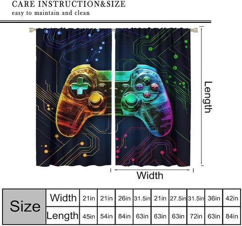 لعبة الستار الحديثة لعبة فيديو لعبة تحكم أضواء النيون الحديثة لوحة الدوائر الهندسية معالجة نافذة للأطفال بنين بنات المراهقين غرفة نوم غرفة المعيشة نافذة العلاجات 42x45 بوصة in Kuwait
