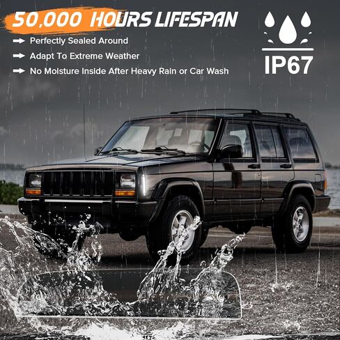 مصابيح LED للعلامات الجانبية متوافقة مع Cherokee XJ 1997 1998 1999 2000 2001، أضواء إشارة ركن المصد بعدسات مدخنة وضوء أبيض in Saudi Arabia