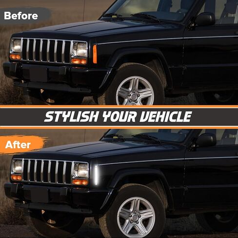 مصابيح LED للعلامات الجانبية متوافقة مع Cherokee XJ 1997 1998 1999 2000 2001، أضواء إشارة ركن المصد بعدسات مدخنة وضوء أبيض in Saudi Arabia