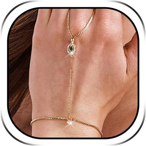 Hand Chain Silver Bangle Gold Bangle Bracelet Silver Bangles Bracelets for Women Cuff Bracelets Ring Bracelet Hand Chain Gold Silver Hand Chain Bracelet in Kuwait