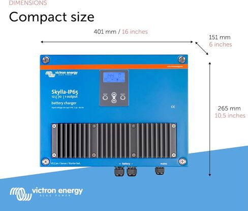 شاحن بطارية Victron Energy Skylla-IP65 12 فولت 70 أمبير 120-240 فولت تيار متردد، 1+1 مخرجات معزولة in Kuwait