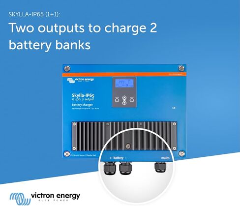 شاحن بطارية Victron Energy Skylla-IP65 12 فولت 70 أمبير 120-240 فولت تيار متردد، 1+1 مخرجات معزولة in Kuwait