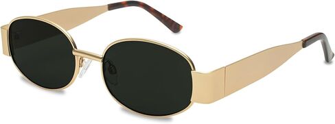 Retro Oval Sunglasses for Women - Gold Sunglasses for Women, Fashion Trendy Shades UV400 Protection in Saudi Arabia