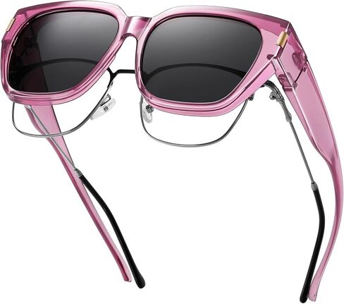 نظارات شمسية HAOLOTA GreenGrey+PurpleGrey مستقطبة تناسب أكثر من النظارات الشمسية للنساء والرجال، التفاف مربع عصري حول ظلال حماية من الأشعة فوق البنفسجية in Kuwait