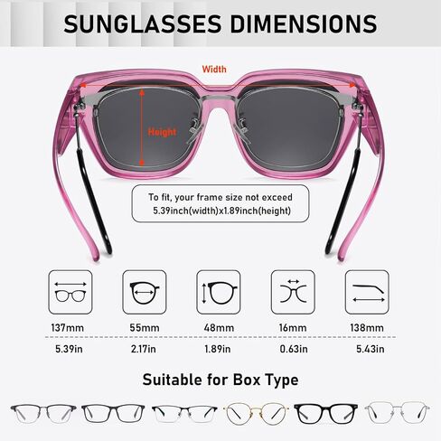 نظارات شمسية HAOLOTA GreenGrey+PurpleGrey مستقطبة تناسب أكثر من النظارات الشمسية للنساء والرجال، التفاف مربع عصري حول ظلال حماية من الأشعة فوق البنفسجية in Kuwait