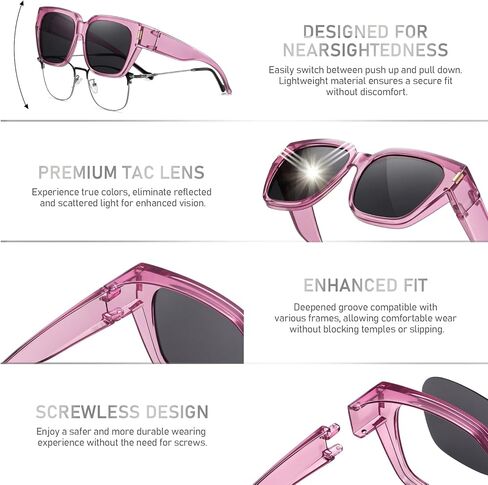 نظارات شمسية HAOLOTA GreenGrey+PurpleGrey مستقطبة تناسب أكثر من النظارات الشمسية للنساء والرجال، التفاف مربع عصري حول ظلال حماية من الأشعة فوق البنفسجية in Kuwait