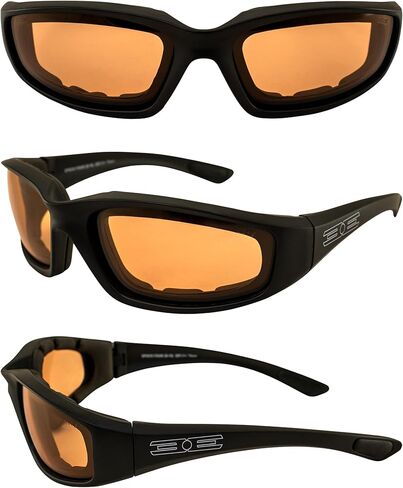Epoch Eyewear Auto-Darkening Foam Padded Motorcycle Sunglasses Black Frames Amber to Smoke Photochromic Lens in Saudi Arabia
