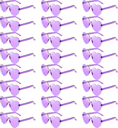 Pibupibu 24 Pack Heart Shaped Sunglasses Bulk for Women Rimless Heart Glasses Bachelorette Party Favors in Saudi Arabia
