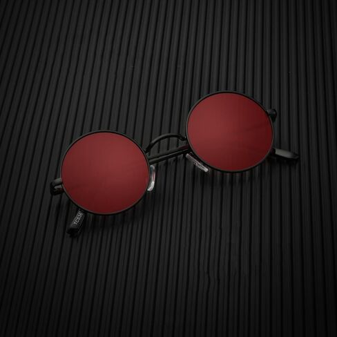 Round Polarized Sunglasses for Men Women Retro Metal Hippie Circle 2 pack Sun Glasses in Saudi Arabia