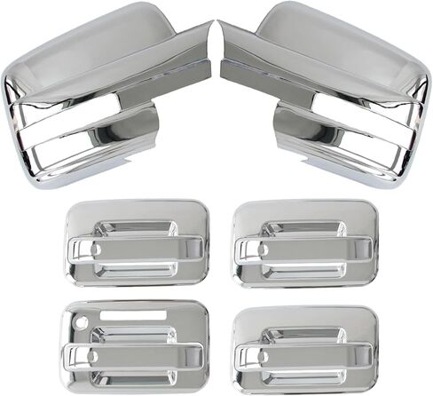 AUCERAMIC Chrome Plated Full Mirror Covers Caps and Door Handle Cover Fit 2009-2014 for Ford F-150 (Stick-on Overlay) in Saudi Arabia