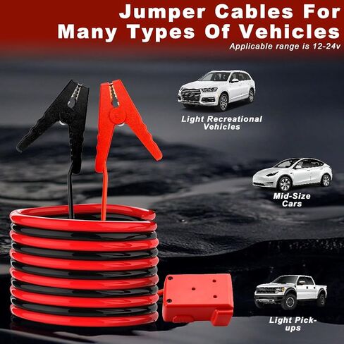6.56FT 8AWG Milwaukee Jump Starter, M18 18V Jumper Cables for Car with Adapter, Automotive Battery Jumper Cables for Mid-Size Cars Light Trucks Car Jump Starting Using Tool in Kuwait