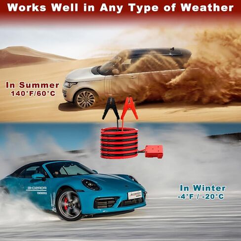 6.56FT 8AWG Milwaukee Jump Starter, M18 18V Jumper Cables for Car with Adapter, Automotive Battery Jumper Cables for Mid-Size Cars Light Trucks Car Jump Starting Using Tool in Kuwait