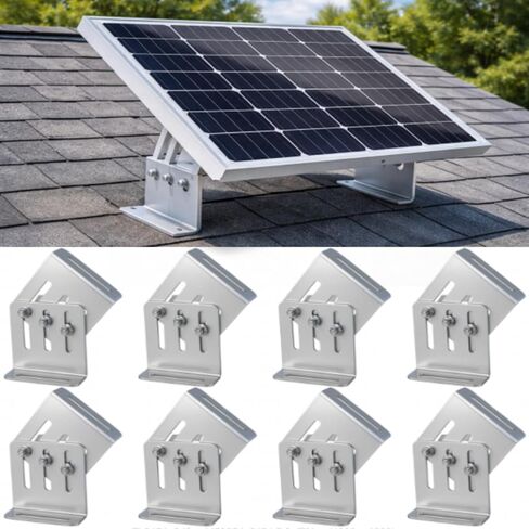 Frienda 8 Pcs Solar Panel Tilt Mount Brackets, 4"-7" Adjustable Length, 20°-160° Adjustable Angle, 1/8" Thick Anodized 6063 Aluminum Solar Panel Rack Mount for Rv, Roof, Boat in Saudi Arabia