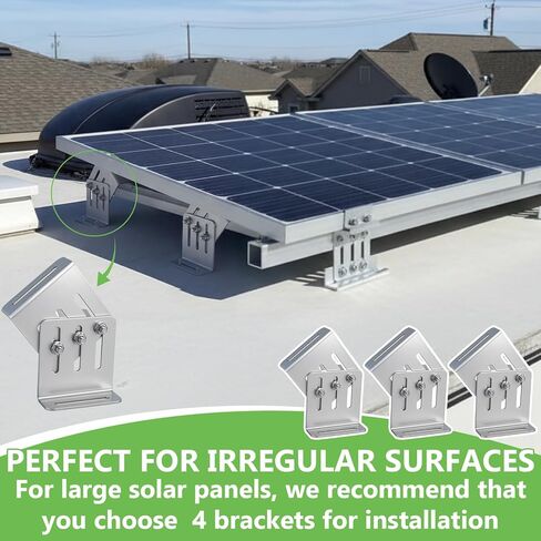 Frienda 8 Pcs Solar Panel Tilt Mount Brackets, 4"-7" Adjustable Length, 20°-160° Adjustable Angle, 1/8" Thick Anodized 6063 Aluminum Solar Panel Rack Mount for Rv, Roof, Boat in Saudi Arabia