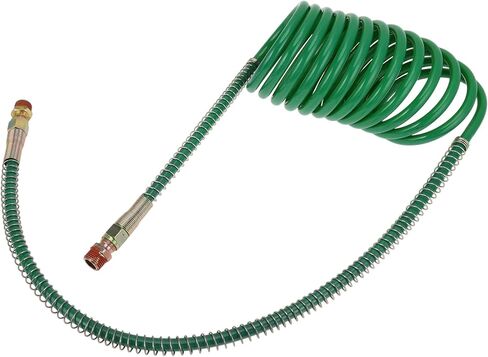 Motoforti Air Brake Hose Oil Cooler Coiled Long Tail Line 12 Circle Brake Coil Cable for Trucks Tractors Assembly with 1/2" NPT Fitting 15 ft Brass Nylon Blue in Saudi Arabia