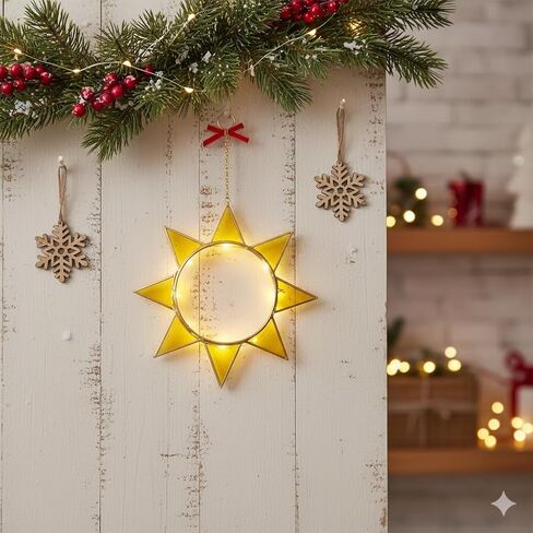 Sunburst Pressed Flower Frames with Tweezers, Decorative Wall Art Hanging Tabletop Display Double Glass Frames with Metal Chain for Dried Flowers Plants, Horizontal Picture Frame, Golden Décor in Kuwait