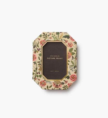 شركة RIFLE PAPER CO. إطار صورة ملفوف بالورق مقاس 8.5 بوصة طول × 6.5 بوصة عرض × 0.75 بوصة ارتفاع، لوح صلب مغلف بالورق، إطار صورة فردي بنمط منمق للصور الخاصة مع الأصدقاء والعائلة، جرايسي in Kuwait