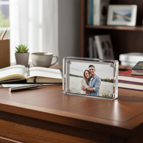 6 قطع إطار صورة أكريليك صغير مقاس 2.5 × 3.5 بوصة إطار بطاقة عمل من الأكريليك الشفاف مزدوج الجوانب وإطارات صور مغناطيسية لسطح المكتب بدون إطار لعرض الصور بحجم المحفظة وحامل عرض سطح المكتب للمكتب in Kuwait