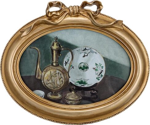 eletecpro 3x3 Small Round Picture Frame, Retro Ornate Gold Photo Frame 3 x 3 with Glass Cover for Tabletop or Wall Hanging, Antique Gold in Kuwait