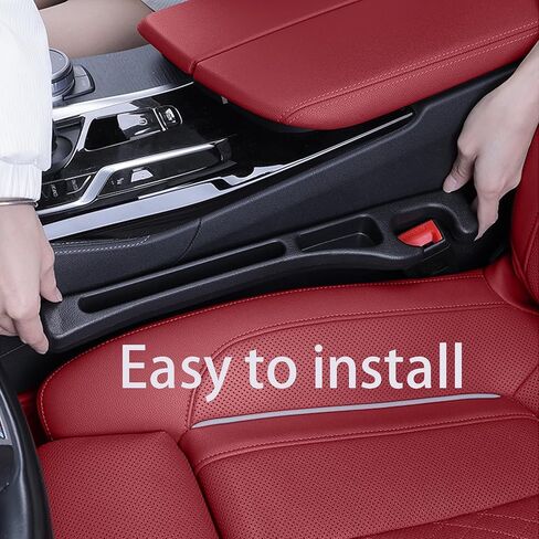 حشو فجوات مقعد السيارة، عبوتان، إدراج بين وحدة التحكم في المقاعد مع تخزين منظم، حامل هاتف مطور، حشو فجوات مقعد السيارة الجانبي، مقاعد أمامية للسيارات، قابس أساسيات السيارة لشاحنة سيارات الدفع الرباعي (أسود) in Kuwait