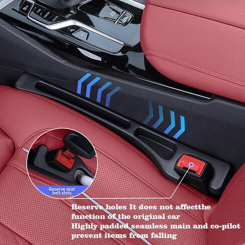 حشو فجوات مقعد السيارة، عبوتان، إدراج بين وحدة التحكم في المقاعد مع تخزين منظم، حامل هاتف مطور، حشو فجوات مقعد السيارة الجانبي، مقاعد أمامية للسيارات، قابس أساسيات السيارة لشاحنة سيارات الدفع الرباعي (أسود) in Kuwait