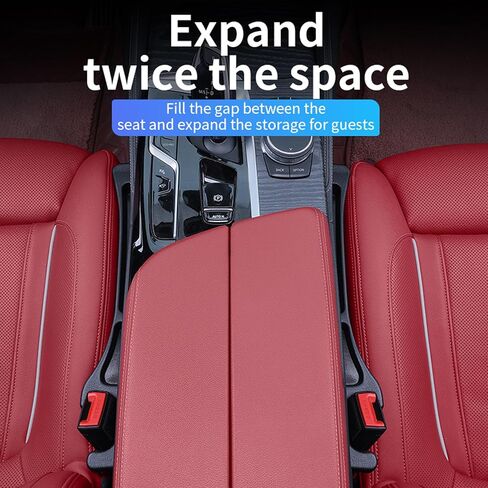 حشو فجوات مقعد السيارة، عبوتان، إدراج بين وحدة التحكم في المقاعد مع تخزين منظم، حامل هاتف مطور، حشو فجوات مقعد السيارة الجانبي، مقاعد أمامية للسيارات، قابس أساسيات السيارة لشاحنة سيارات الدفع الرباعي (أسود) in Kuwait