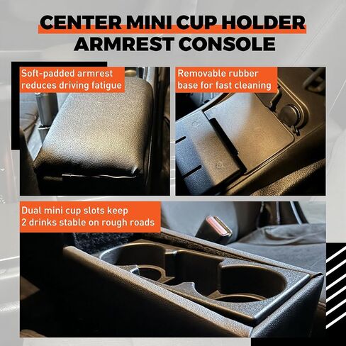 ECOTRIC Center Mini Cup Holder Armrest Console Compatible with 2006-2020 Dodge Charger Police Black Upholstered Middle Cover Storage Box pad Lid Kit Replacement Organizer in Saudi Arabia