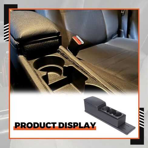 ECOTRIC Center Mini Cup Holder Armrest Console Compatible with 2006-2020 Dodge Charger Police Black Upholstered Middle Cover Storage Box pad Lid Kit Replacement Organizer in Saudi Arabia