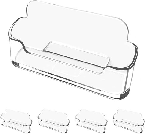 vrupin Business Card Holder for Desk - 12 Pack Acrylic Business Card Holder , Fits 30-50 Business Cards Display Business Card Stand Desktop Business Card Holders for Exhibition in Kuwait
