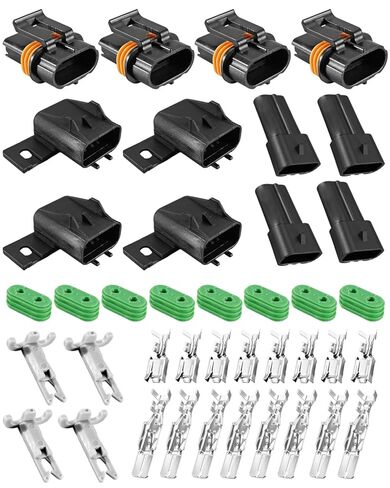 2-Pin 46Amp Waterproof Connector Terminals and Seals 10-12 AWG Up to 16V, 4PCS in Kuwait
