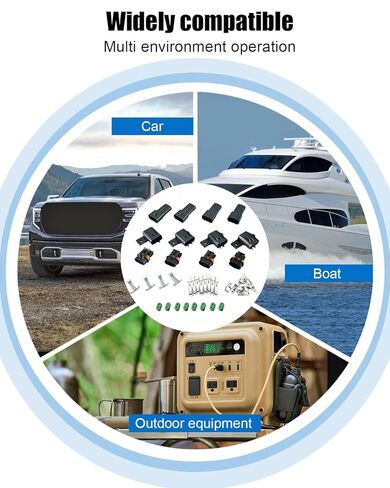 2-Pin 46Amp Waterproof Connector Terminals and Seals 10-12 AWG Up to 16V, 4PCS in Kuwait